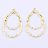 10 Matte 2 Sided Teardrop Charms for DIY Jewelry Making