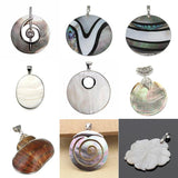 Vintage Natural Mother of Pearl Shell Pendants Abalone Paua Shell Charms