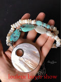 Vintage Natural Mother of Pearl Shell Pendants Abalone Paua Shell Charms