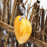 Bohemia Heart Drop Pendant with Yellow Stone Beads for DIY Chain Necklace