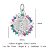 Religious Our Lady Brass CZ Jewelry Pendant Cross Mother Charms