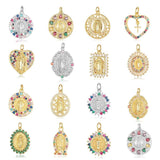 Religious Our Lady Brass CZ Jewelry Pendant Cross Mother Charms