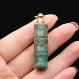 Phoenix Pine Bamboo Perfume Bottle Necklace Pendant DIY Charms Bracelet 11x48mm