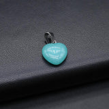 12pcs Natural Stone Hearts Pendant Amethyst Pink Crystal Charms DIY Jewelry