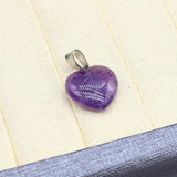 12pcs Natural Stone Hearts Pendant Amethyst Pink Crystal Charms DIY Jewelry