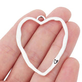 10 Tibetan Silver Hollow Heart Charms for DIY Jewelry Making 51x40