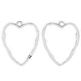 10 Tibetan Silver Hollow Heart Charms for DIY Jewelry Making 51x40