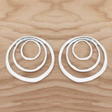 5 Tibetan Silver Large Open 3 Rings Circles Charms Pendants for Jewellery Making