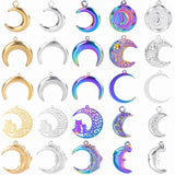 10pcs Stainless Steel Cat On Moon Charm for Earrings DIY Jewelry Making