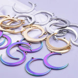 10pcs Stainless Steel Cat On Moon Charm for Earrings DIY Jewelry Making