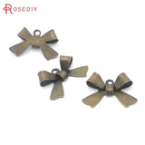 20PCS 18K Matte Bow-knot Earrings Connect Charms Jewelry Findings