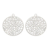 5 x Tibetan Silver Large Hollow Filigree Round Charms Pendants 35x35mm
