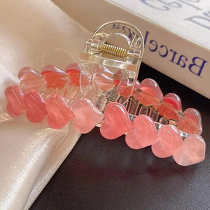 Sweet Heart Clip Back Computer Spoon Women Pink Hair Clip Headwear