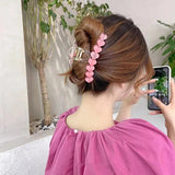 Sweet Heart Clip Back Computer Spoon Women Pink Hair Clip Headwear