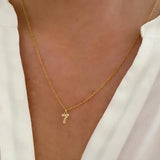 Stainless Steel zircon Necklace with lucky Numbers Pendant