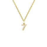 Stainless Steel zircon Necklace with lucky Numbers Pendant
