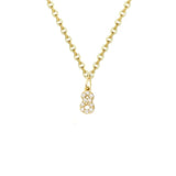 Stainless Steel zircon Necklace with lucky Numbers Pendant