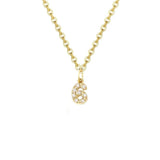 Stainless Steel zircon Necklace with lucky Numbers Pendant