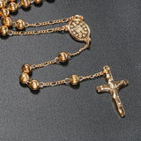 6mm Prayer Chain Rosary Beads Necklace with Cross Charm