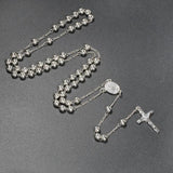 6mm Prayer Chain Rosary Beads Necklace with Cross Charm