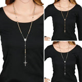 6mm Prayer Chain Rosary Beads Necklace with Cross Charm