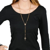 6mm Prayer Chain Rosary Beads Necklace with Cross Charm