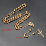 6mm Prayer Chain Rosary Beads Necklace with Cross Charm