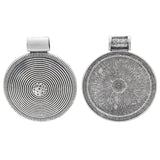 2pcs Tribal Spiral Round Charms Pendant for Necklace Making 82x68mm
