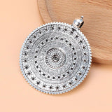2pcs Tibetan Silver Large Flower Medallion Charms Pendants 64x64mm