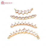6PCS Champagne Brass Heart Round Connect Necklace Charms Pendants