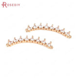 6PCS Champagne Brass Heart Round Connect Necklace Charms Pendants