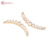 6PCS Champagne Brass Heart Round Connect Necklace Charms Pendants