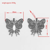 2PCS Large Antique Verdigris Patina Hollow Butterfly Flower Fairy Charm Pendant