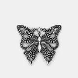2PCS Large Antique Verdigris Patina Hollow Butterfly Flower Fairy Charm Pendant