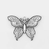 2PCS Large Antique Verdigris Patina Hollow Butterfly Flower Fairy Charm Pendant