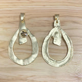 Large Matt Hollow Water Drop Rhinestone Charms Pendants DIY Necklace