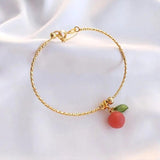 Agate Peach Pendant Earrings Charms Plated for Jewelry Making DIY