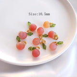 Agate Peach Pendant Earrings Charms Plated for Jewelry Making DIY