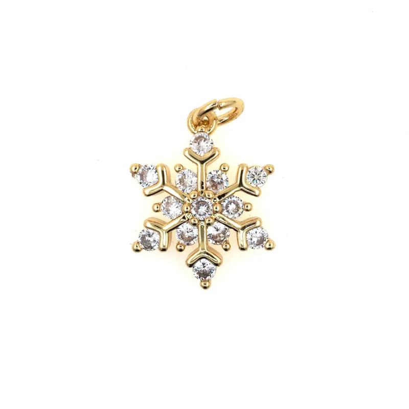 Snowflake Necklace Pendant Zircon Women Jewelry Findings