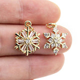 Snowflake Necklace Pendant Zircon Women Jewelry Findings