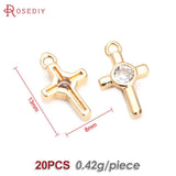 18K Brass Zircon Charms Pendants for DIY Jewelry Making