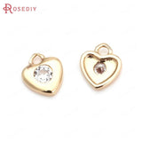 18K Brass Zircon Charms Pendants for DIY Jewelry Making