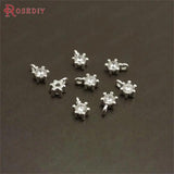 10PCS 3x6.5MM 24K Brass Zircon Charms Pendants DIY