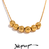 Stainless Steel Beads Chain Collar Necklace Tarnish Daily Jewelry