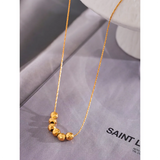 Stainless Steel Beads Chain Collar Necklace Tarnish Daily Jewelry