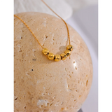 Stainless Steel Beads Chain Collar Necklace Tarnish Daily Jewelry