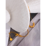 Stainless Steel Beads Chain Collar Necklace Tarnish Daily Jewelry