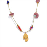 Vintage Tribal Stone Beads Necklace for Women