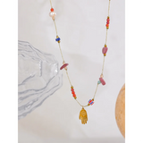 Vintage Tribal Stone Beads Necklace for Women