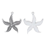 Tibetan Silver Starfish Charms Pendants for DIY Jewelry Making 48x43mm